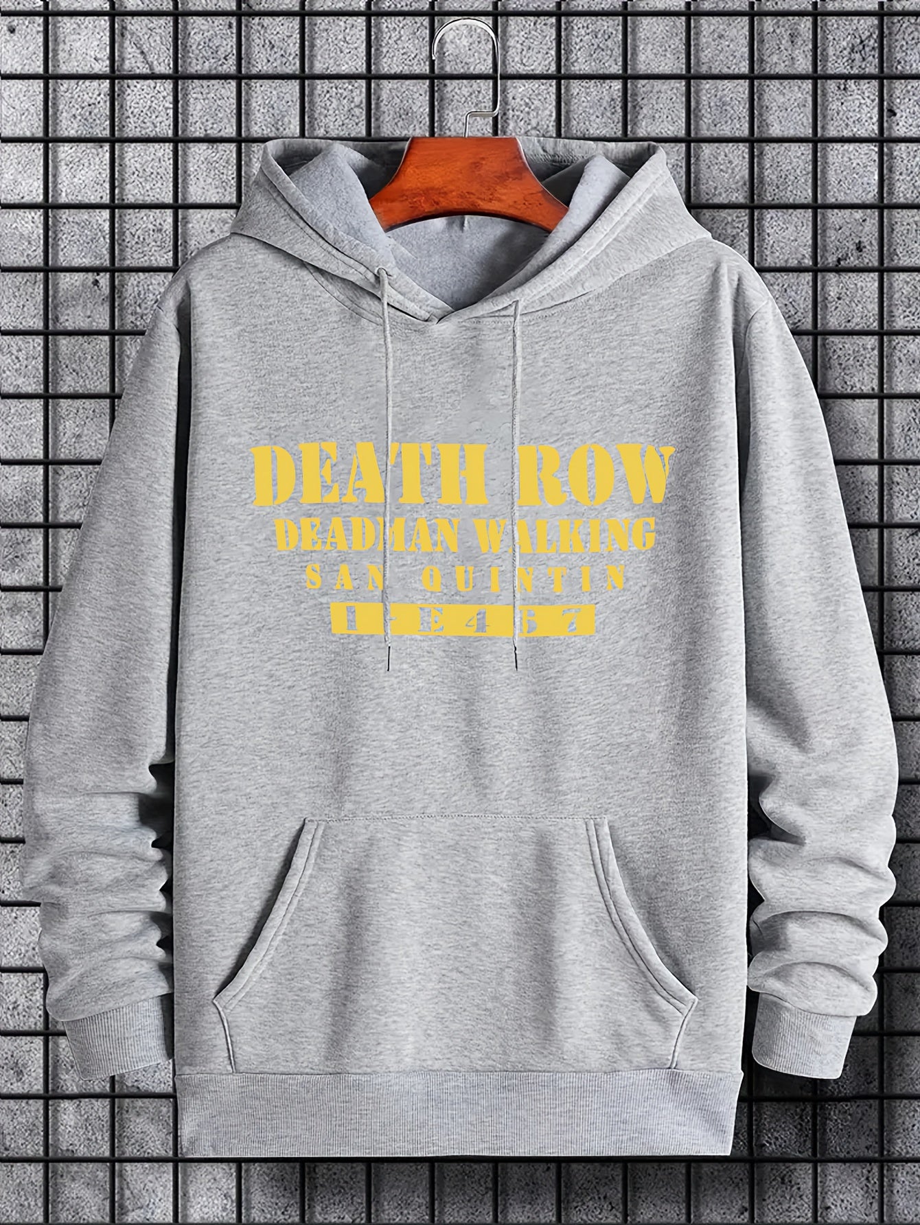Men's Death Row Print Hoodie Casual Sweatshirt