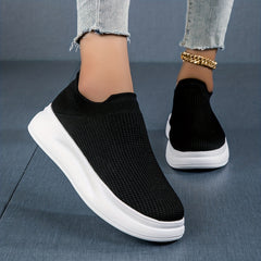 Women's Knit Slip On Sneakers Soft Sole Breathable Shoes