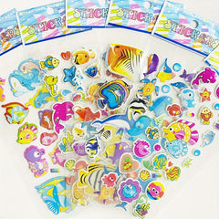 3D Marine Animal Stickers Puffy Self-adhesive Matte Stickers Set
