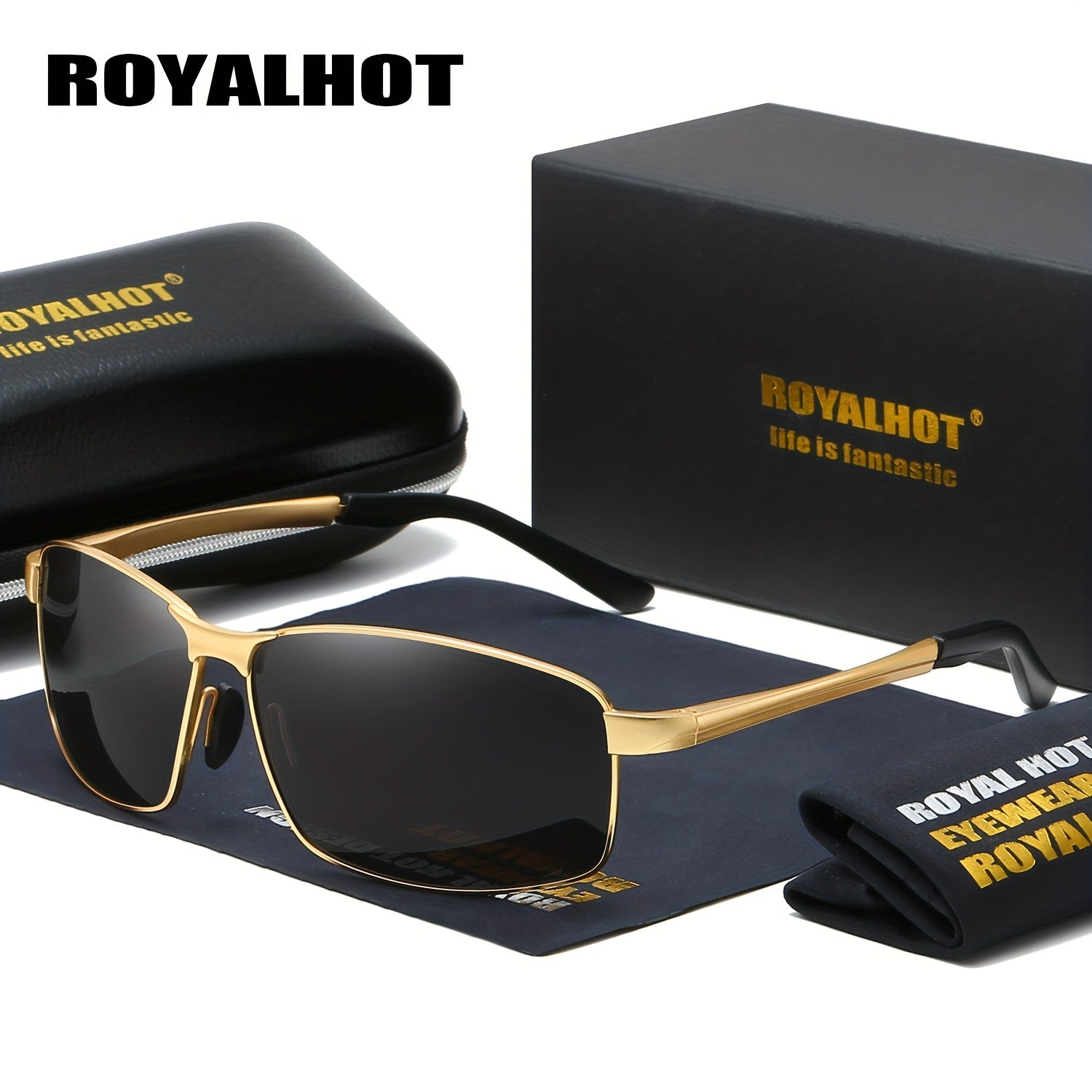 RoyalHot Polarized Rectangle Frame Sunglasses 70015