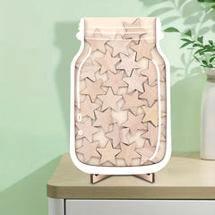 Wooden Reward Jar with Stars Incentive Reward Jar
