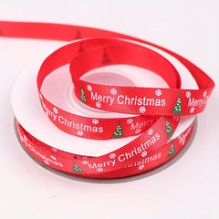 Christmas Gift Wrapping Ribbon Silk Tree Pattern Red Ribbon 866 Inches