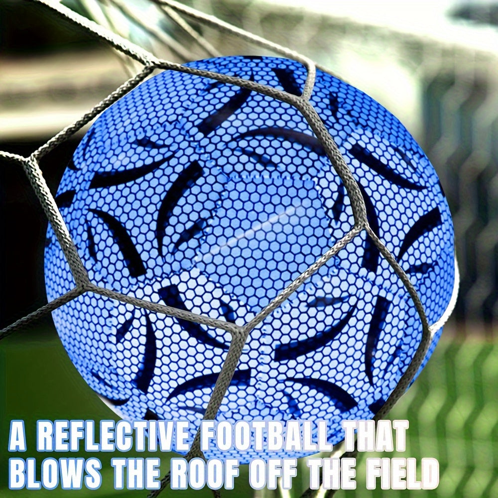 Glow Soccer Ball Size 5 Reflective For Indoor And Outdoor Training