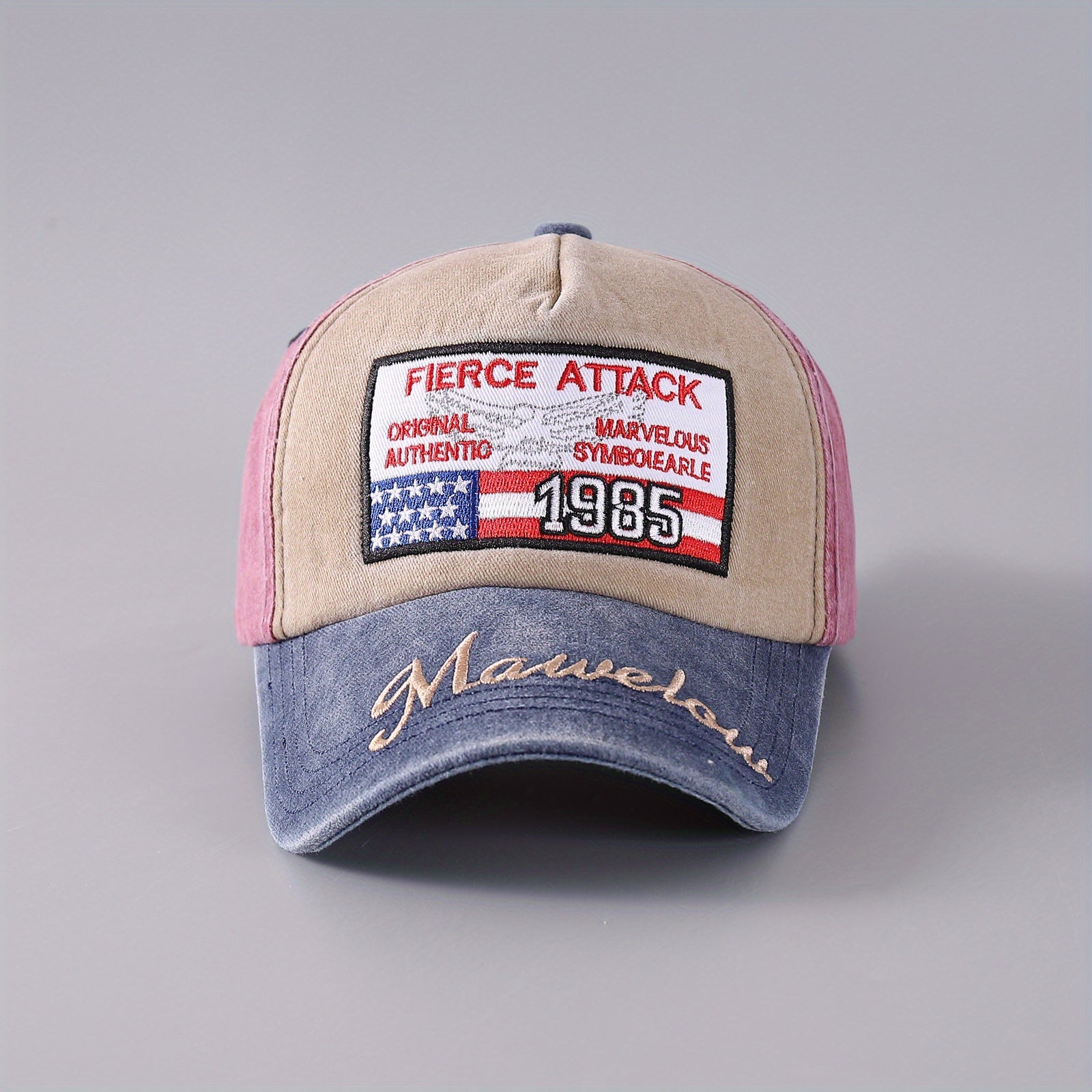 US Flag Embroidered Print Adjustable Baseball Cap for Outdoor Sport