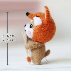 Light Brown Shiba Inu Fox Wool Felt Needlework Supplies