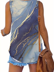 Mable Print V Neck Tank Top Women's Sleeveless Casual Summer Top