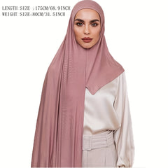 Solid Hijab Casual Long Scarf Bandana Shawl Classic Windproof Head Wrap Women