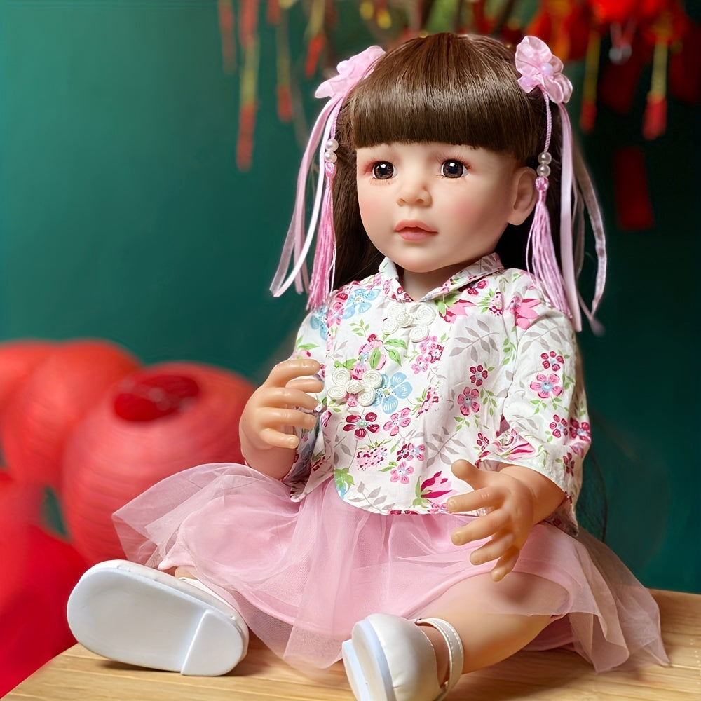 Silicone Simulation Baby Doll Girl Toy Dress Up Hair Styling