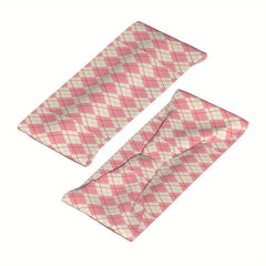 Men's Vintage Plaid Headband Soft Pink & Grid Pattern Breathable Comfort Fit