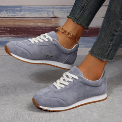 Women's Solid Sneakers Casual Lace Up Low Top Outdoor Shoes