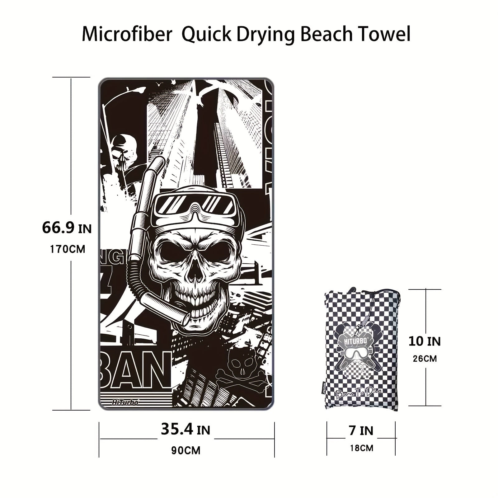 Turbo Microfiber Beach Towel Quick Drying Sand Proof Swim Towel