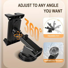 3 in 1 Car Tablet & Phone Mount Holder - Powerful Suction & Stable Clip