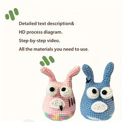 Crochet Beginners Kit with English Manual - DIY Cartoon Doll Yarn Set