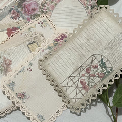 10pcs Retro Lace Journal Decoration Material For Students Teens