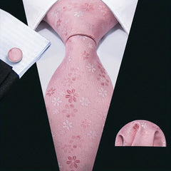 Men's Jacquard Tie & Hankerchief & Cufflinks Set