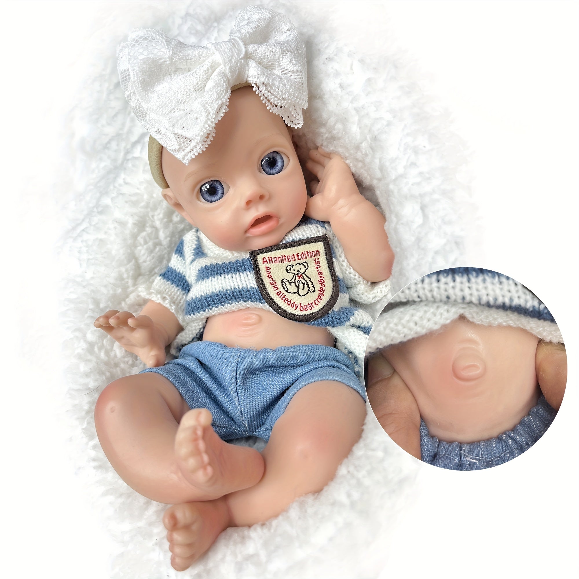 25cm Full Body Silicone Reborn Baby Dolls Painted Bebe Newborn Dolls Gift