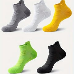 Men's Moisture Wicking Ankle Sports Socks 5 Pairs
