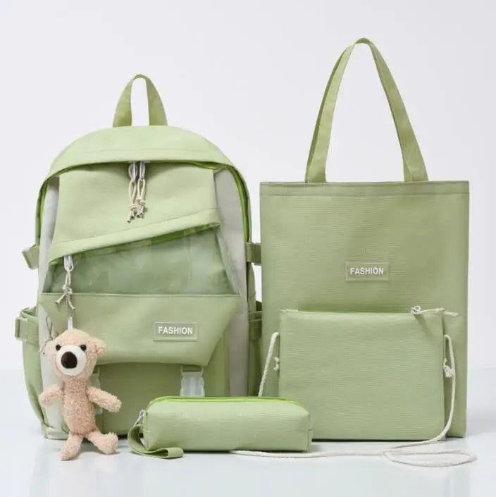 Women Printing Bookbags Middle Student Schoolbag Large Flowers Nylon Bagpack