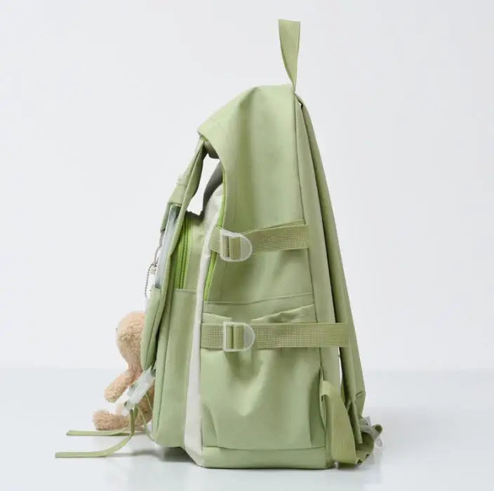 Women Printing Bookbags Middle Student Schoolbag Large Flowers Nylon Bagpack