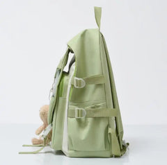 Women Printing Bookbags Middle Student Schoolbag Large Flowers Nylon Bagpack