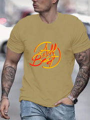 Men's Graphic Crew Neck Active T-Shirt for Summer