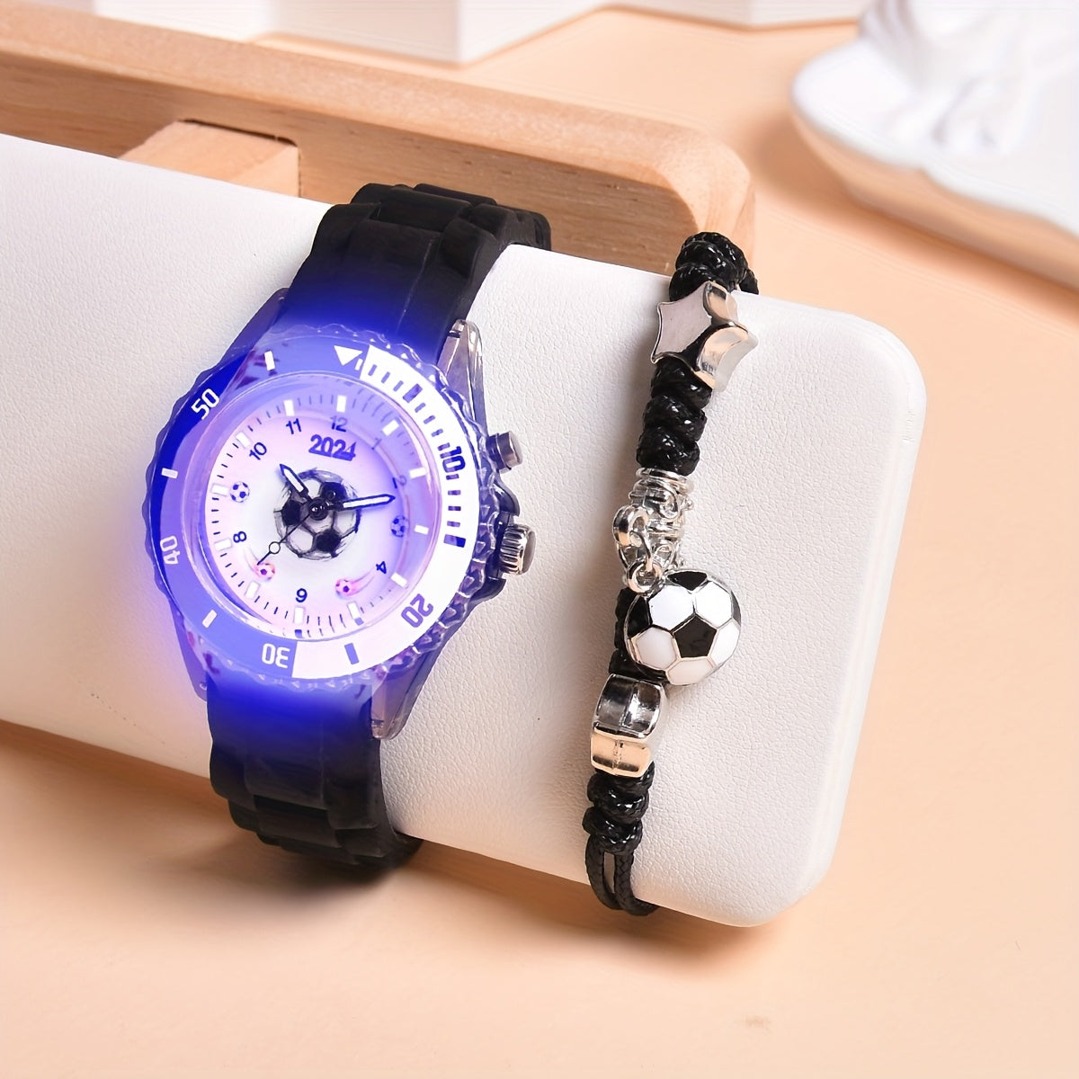 2pcs Boys' Quartz Sports Watch Mixed LED Luminous Display