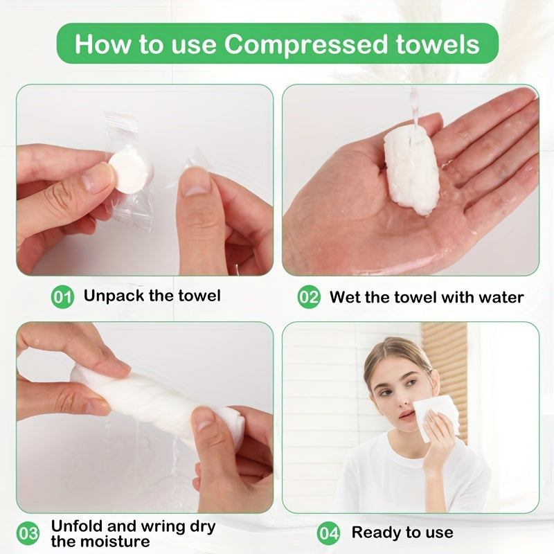 100/200pcs Compressed Towel Disposable Face Towel for Travel & Camping