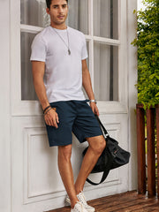 Men's Cotton Casual Shorts with Drawstring