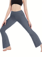 High Waisted Yoga Workout Tummy Control Bootcut Pants With Pocket