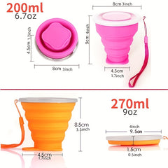 Silicone Collapsible Cup 270ml with Lid for Outdoor Travel