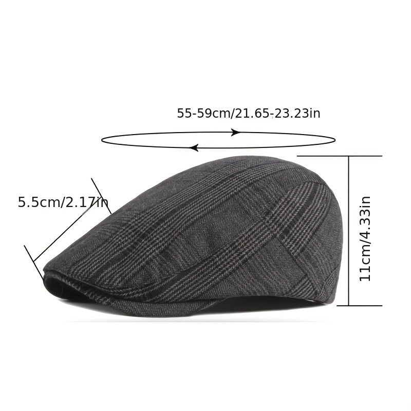 Men's Checkered Beret Duck Tongue Cap