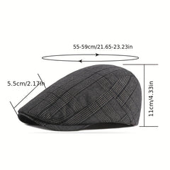 Men's Checkered Beret Duck Tongue Cap