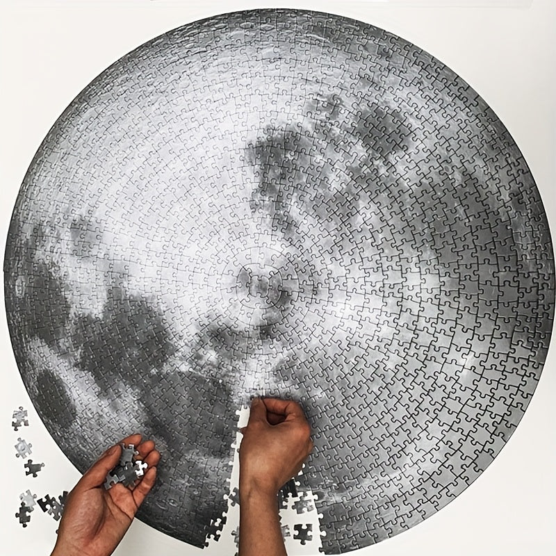 1000pcs Earth & Moon Puzzle 2D Flat Jigsaw for Adults Space Theme Toy