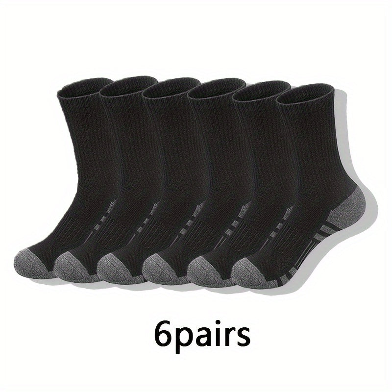 6pairs Men's Casual Crew Socks Outdoor Sports Socks