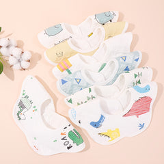 5pcs Fabric Baby Scarf Burp Cloth Bandana Bibs Newborn Printed Pattern