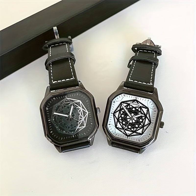 Youth Geometric Turntable Pointer Watch
