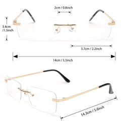 Metal Rimless Eyeglasses for Men