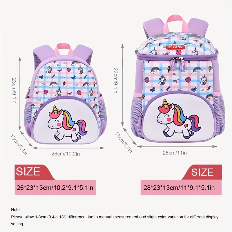 Sweet Unicorn Pattern Backpack for Kids - Girls School Bag