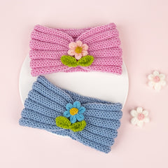 Knitted Headband Small Flower Hairband for Baby Kids Girls