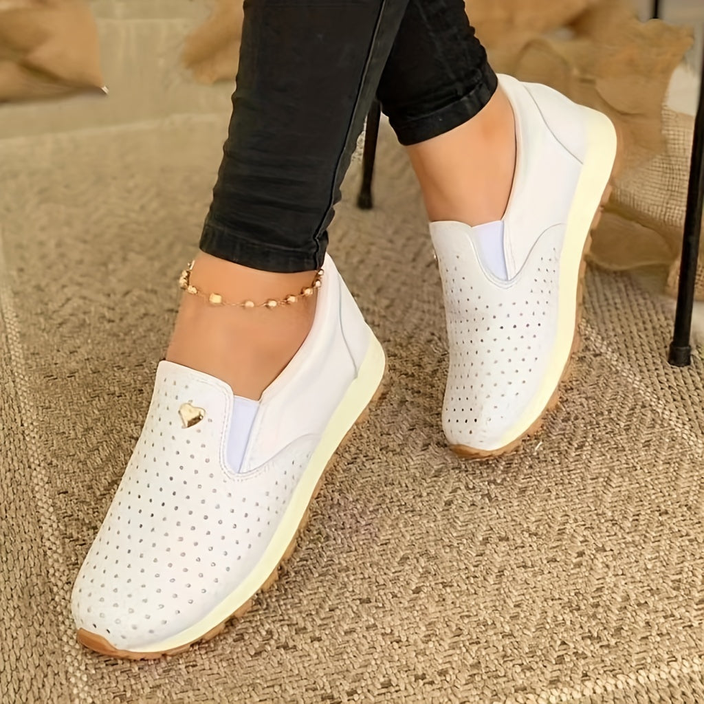 Women's Heart Decor Slip On Soft Sole Casual Sports Shoes