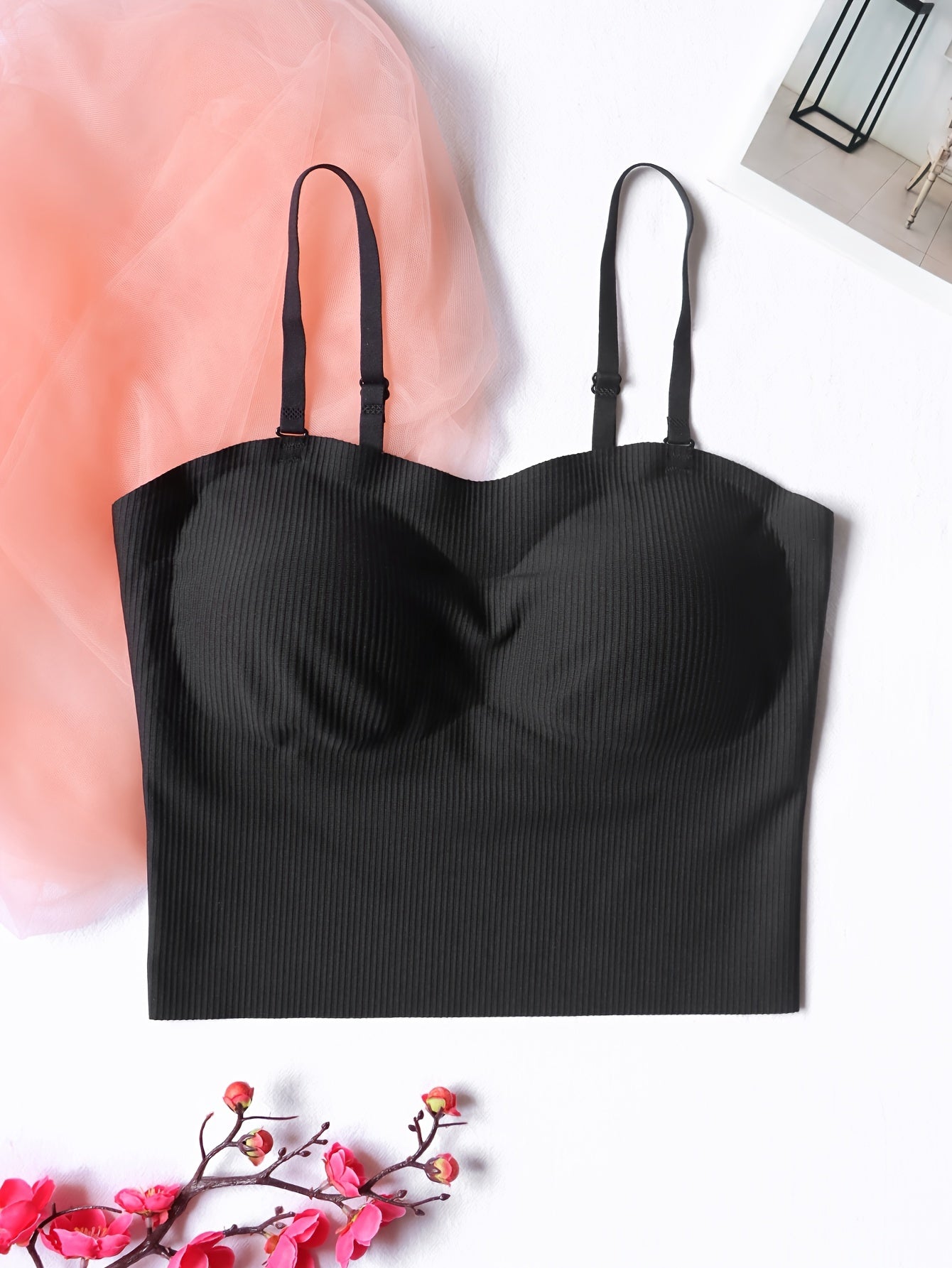Comfy Wireless Ribbed Bra Stretch Intimates Lingerie