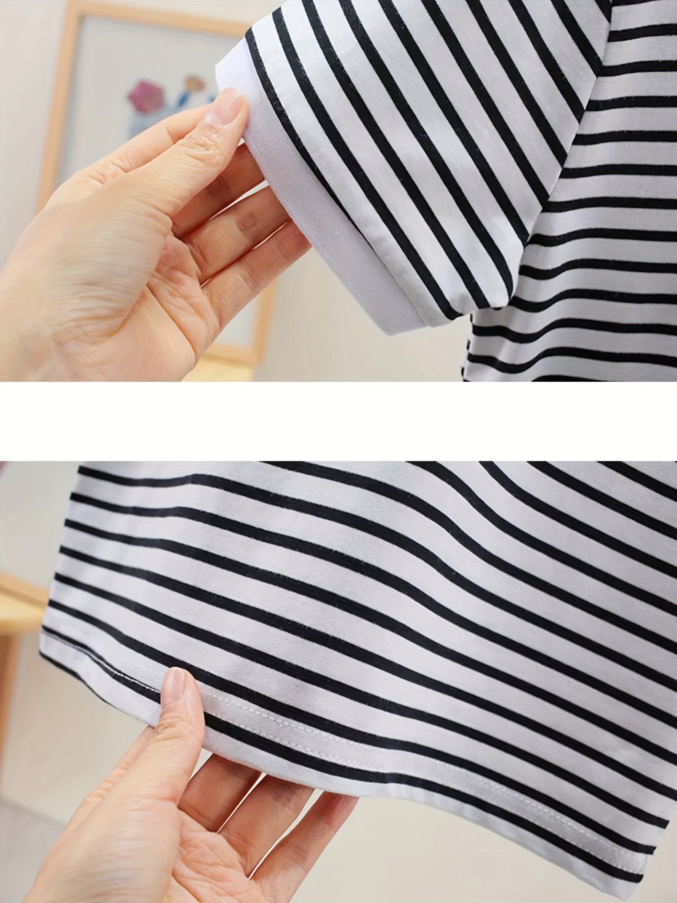 Boys Striped Lapel T-shirt Short Sleeve Summer Top