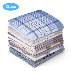 Men's Handkerchiefs Set Soft Geometric Patterns Multicolor 10pcs