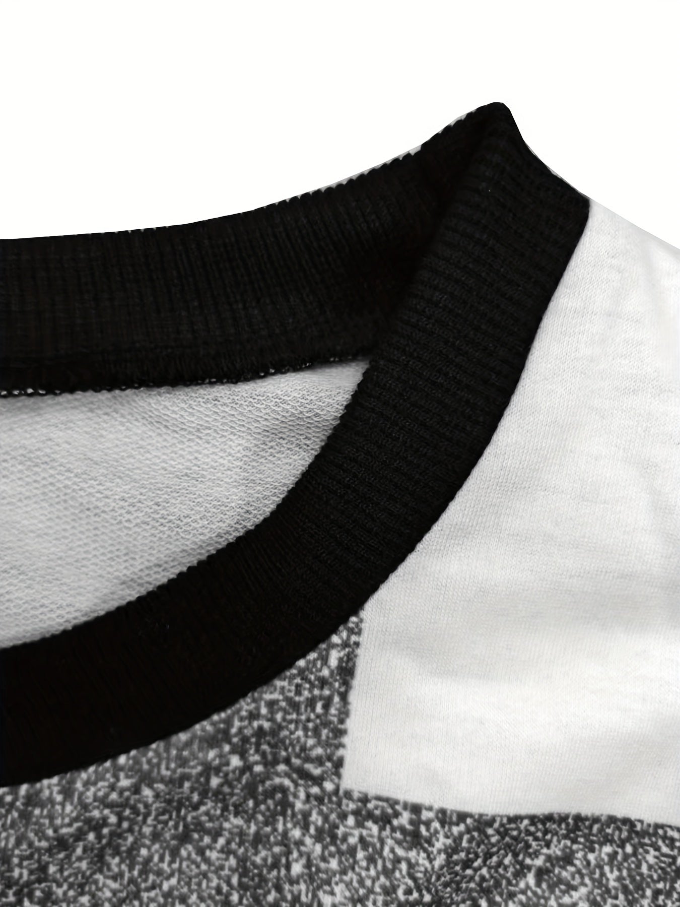 Geo Print Pullover Sweatshirt Long Sleeve Crew Neck Sweatshirt