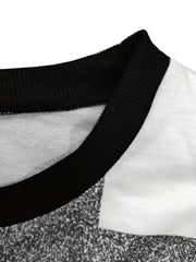 Geo Print Pullover Sweatshirt Long Sleeve Crew Neck Sweatshirt