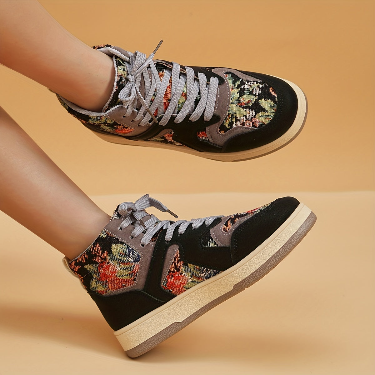 Women's Floral Print Skate Shoes Lightweight Breathable