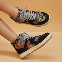 Women's Floral Print Skate Shoes Lightweight Breathable