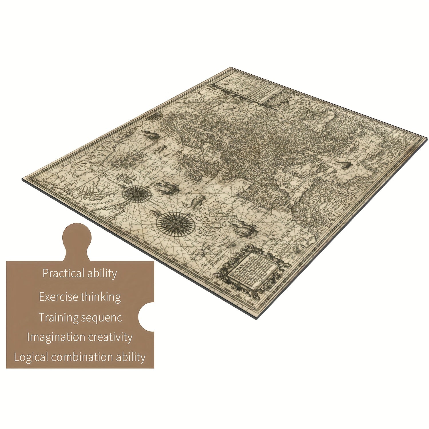 1000pcs Jigsaw Puzzle Ancient Nautical Map 48.9 x 67