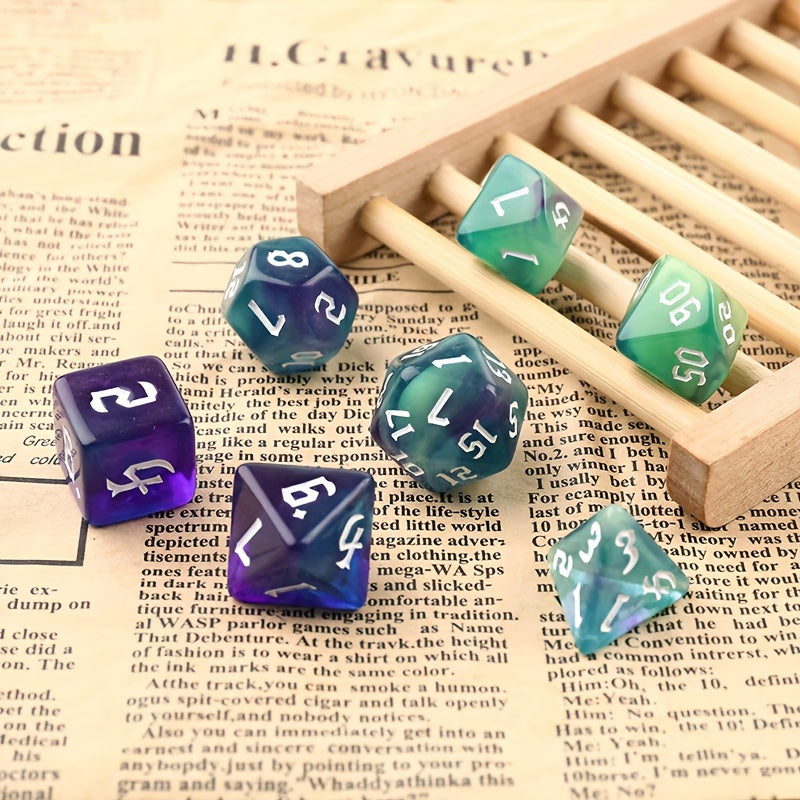 7pcs Four Sided Digital Dice Set for Tabletop Games