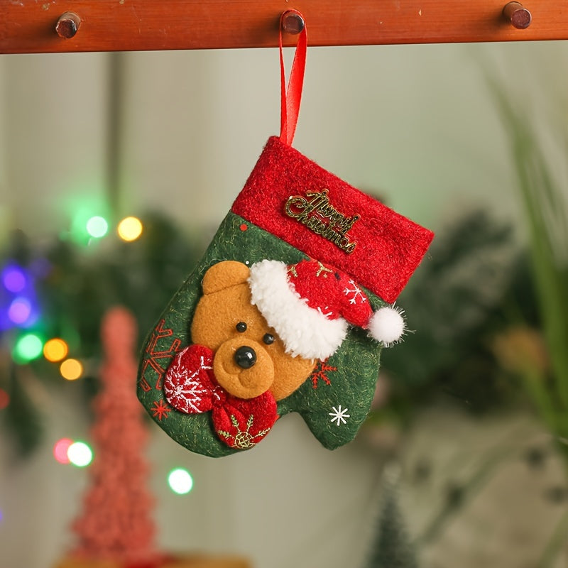 Small Non-woven Christmas Glove Ornament Candy Bag